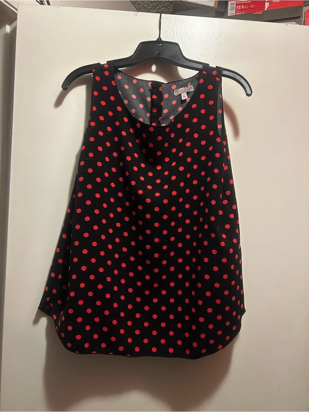 Sleeveless Black & Pink Polka  Dot Blouse - Lightweight Women's Top